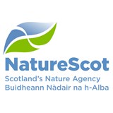 NatureScot logo, naturescot in blue with a leaf above NatureScot logo, naturescot in blue with a leaf above